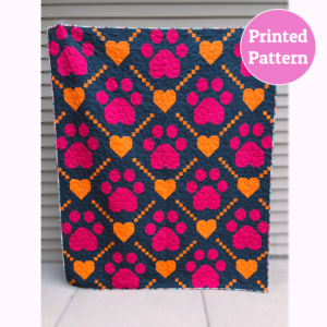 Paw Prints on My Heart Quilt Pattern Printed