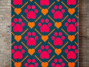 Quilt made with the Paw Prints on My Heart Quilt Pattern