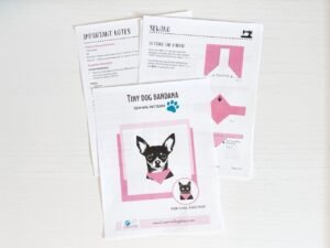 Tiny Dog Bandana Sewing Pattern - digital download with video tutorial - for cool cats too!