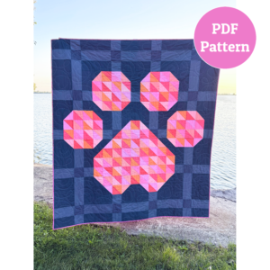 Pawfect Plaid PDF Paw Print Quilt Pattern – Modern Dog Lover Quilt and Wall Hanging